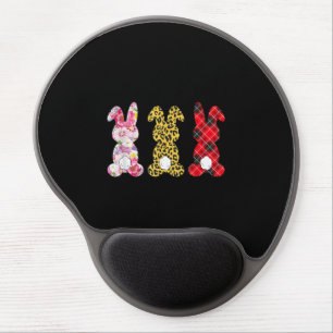 Easter Day Leopard Flower Caro Striped Rabbit Gel Mouse Pad
