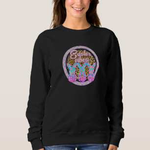 Easter Day Leopard For Women With Cute Bunny Rabbi Sweatshirt