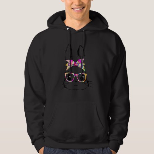 Easter Day Leopard Tie Dye Bunny Face Glasses Eggs Hoodie