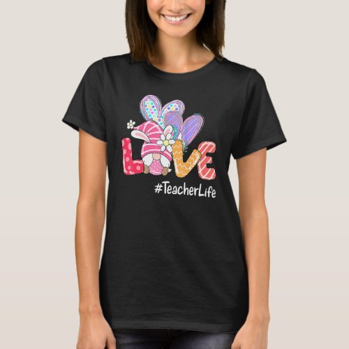 Easter Day Love Teacher Life Easter Gnome Egg Hunt T_Shirt