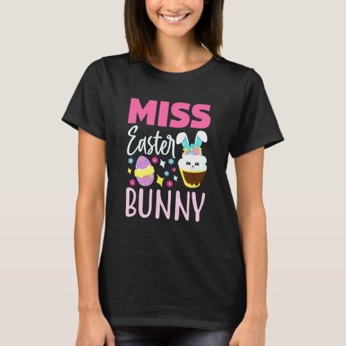 Easter Day Miss Easter Bunny Rabbit Ears Girls Kid T_Shirt