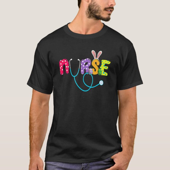 Easter Day Nurse s Nurse Bunny Egg Women Girls N T-Shirt (Front)