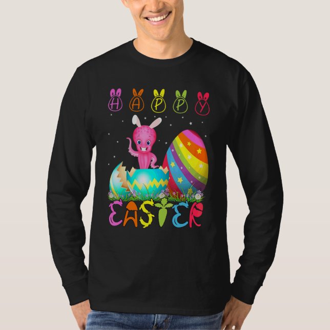 Easter Day Octopus Matching Family Cute Easter Cos T-Shirt (Front)