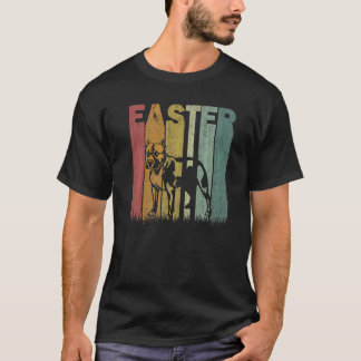 Easter Day Pitbull Dog Retro Graphic Funny Easter T-Shirt