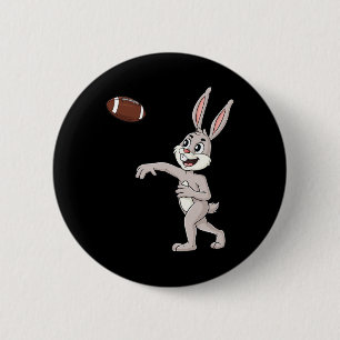 Easter Day Rabbit Football Quarterback Fun Boys Gi Button