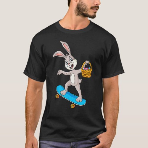 Easter Day Rabbit Riding A Skateboard Boys Girls K T_Shirt