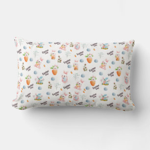 Easter Day Rabbits Pattern Lumbar Pillow