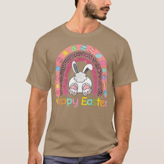 Easter Day Rainbow with eggs and Easter Bunny  T-Shirt
