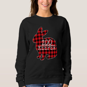 Easter Day Red Plaid Bunny Graphic Zoo Keeper Matc Sweatshirt