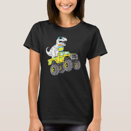 Easter Day Rex Dino Riding A Monster Truck Boys Gi T_Shirt