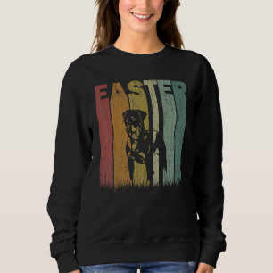 Easter Day Rottweiler Dog Retro Graphic Funny East Sweatshirt