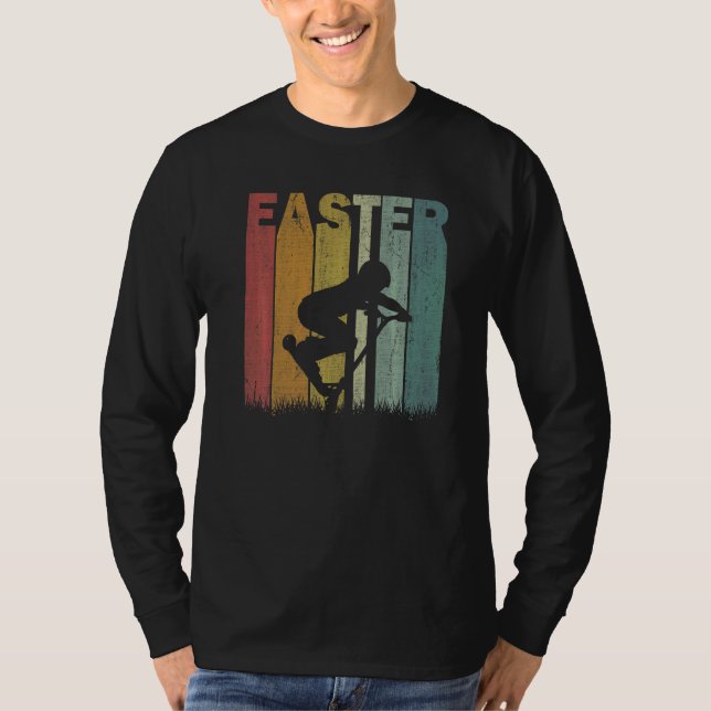 Easter Day Scooters Retro Graphic Funny Easter Cos T-Shirt (Front)