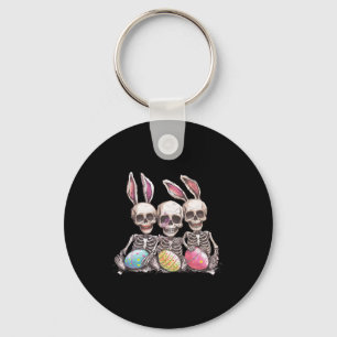 Easter Day Skeleton Easter Skeleton Bunny Ears Egg Keychain