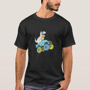 Easter Day T Rex Dino Riding A Monster At Trucks B T-Shirt