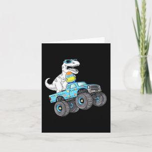 Easter Day T Rex Dino Riding A Monster Truck Boys  Card