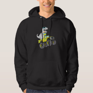 Easter Day T Rex Dino Riding A Monster Truck Boys  Hoodie