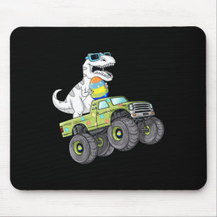 Easter Day T Rex Dino Riding A Monster Truck Boys Mouse Pad