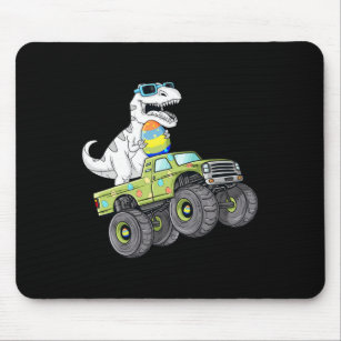 Easter Day T Rex Dino Riding A Monster Truck Boys  Mouse Pad