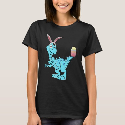 Easter Day T Rex Rabbit Ears With Egg Boys Girls K T_Shirt