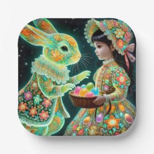 EASTER DAY Vintage Child Bunny 3D ~ Decorated~ Paper Plates