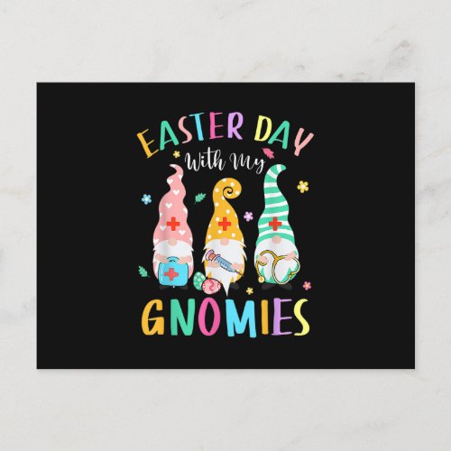 Easter Day With My Gnomies Nurse Life Stethoscope  Postcard