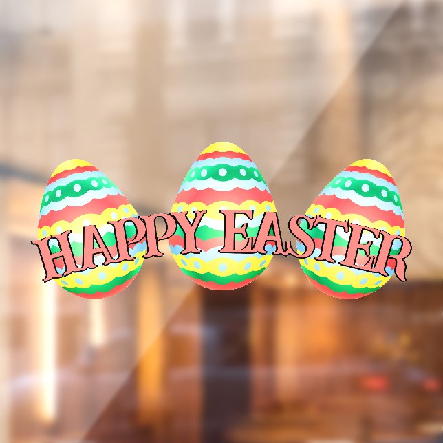 Easter Decal Personalized Easter Egg Window Cling (Sheet 2)