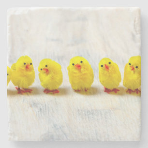 Easter Decoration - chicks in a row Stone Coaster
