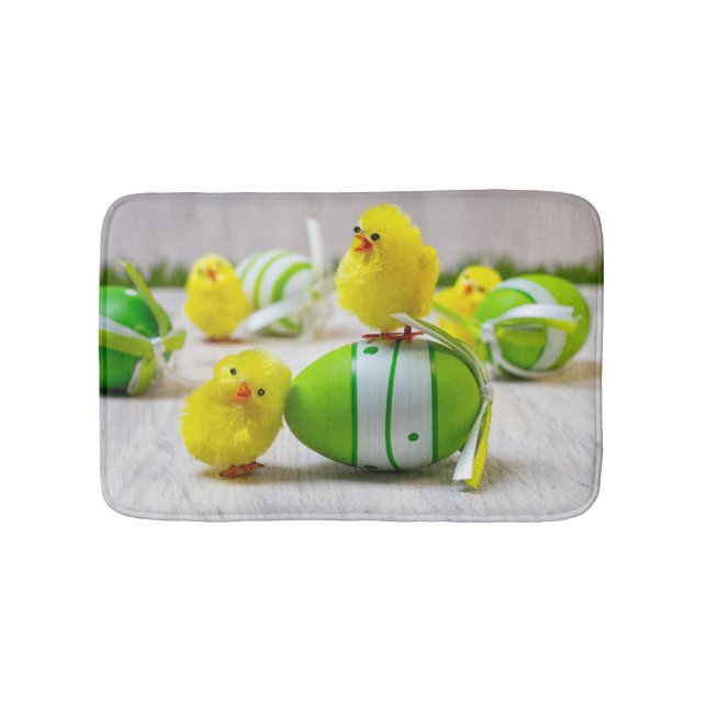 Easter Decoration - Easter egg and chicks Bath Mat (Front)