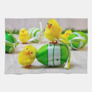 Easter Decoration - Easter egg and chicks Kitchen Towel
