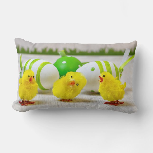 Easter Decoration - Easter egg and chicks Lumbar Pillow (Front)
