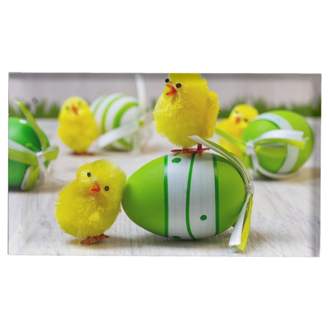 Easter Decoration - Easter egg and chicks Place Card Holder (Front)