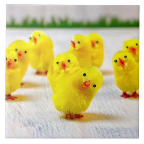 Easter Decoration _Group of chicks Ceramic Tile