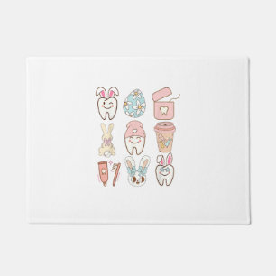 Easter Dental Assistant Tooth Bunny Dentist T-Shir Doormat