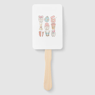 Easter Dental Assistant Tooth Bunny Dentist T-Shir Hand Fan