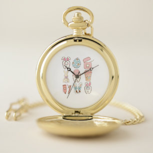 Easter Dental Assistant Tooth Bunny Dentist T-Shir Pocket Watch