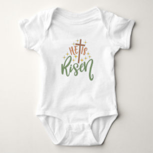 Easter Design He Is Risen Baby Bodysuit