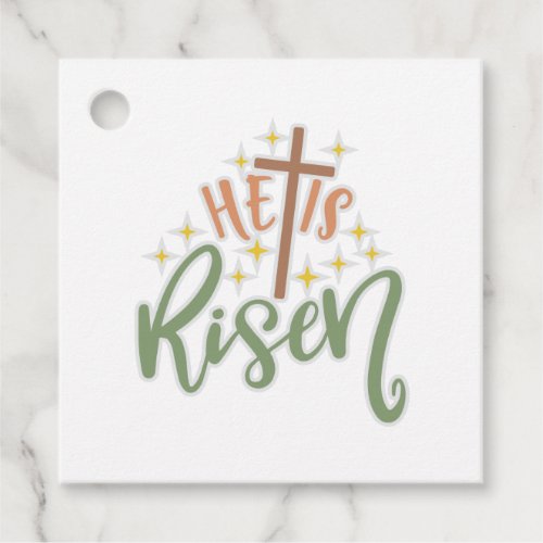 Easter Design He Is Risen Favor Tags