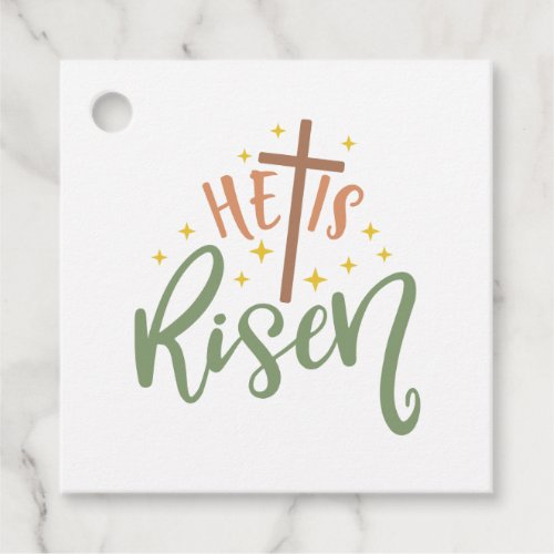 Easter Design He Is Risen Favor Tags