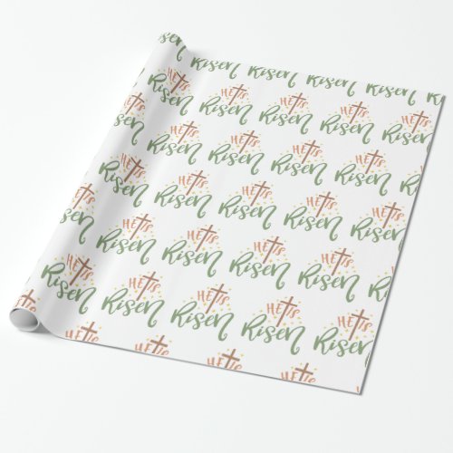 Easter Design He Is Risen Wrapping Paper