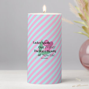 Easter Diagonal Striped Pillar Candle