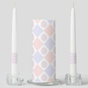 Easter Diamond Pattern with Decorated Eggs Unity Candle Set