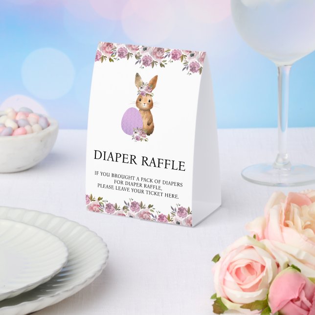 Easter Diaper Raffle Baby Shower  Paper Table Tent (Insitu(Wedding))