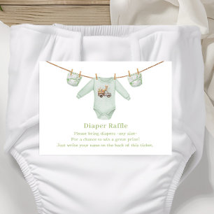 Easter Diaper Raffle Green Neutral Baby Shower Enclosure Card