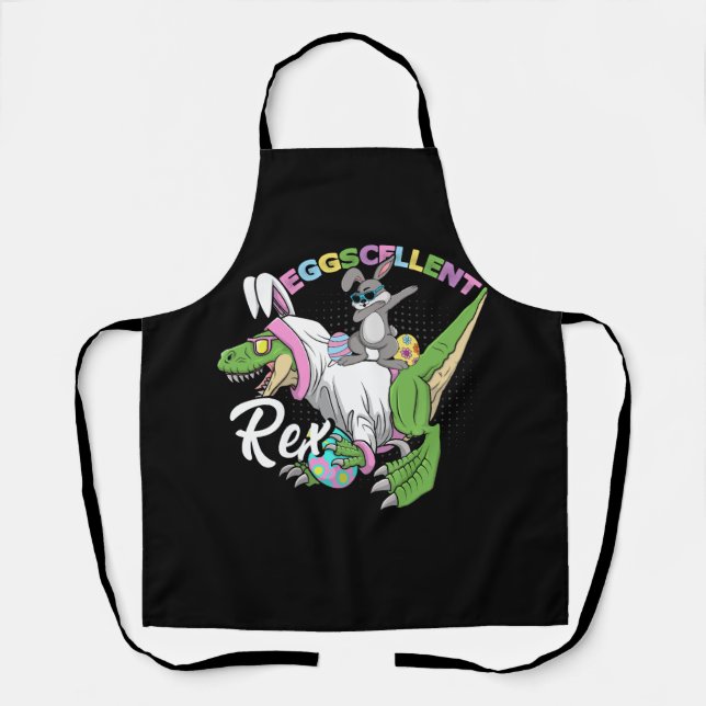 Easter Dino Eggcellent Dancing Bunny Dab On Trex D Apron (Front)
