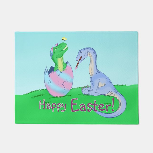 Easter Dinos Doormat (Front)