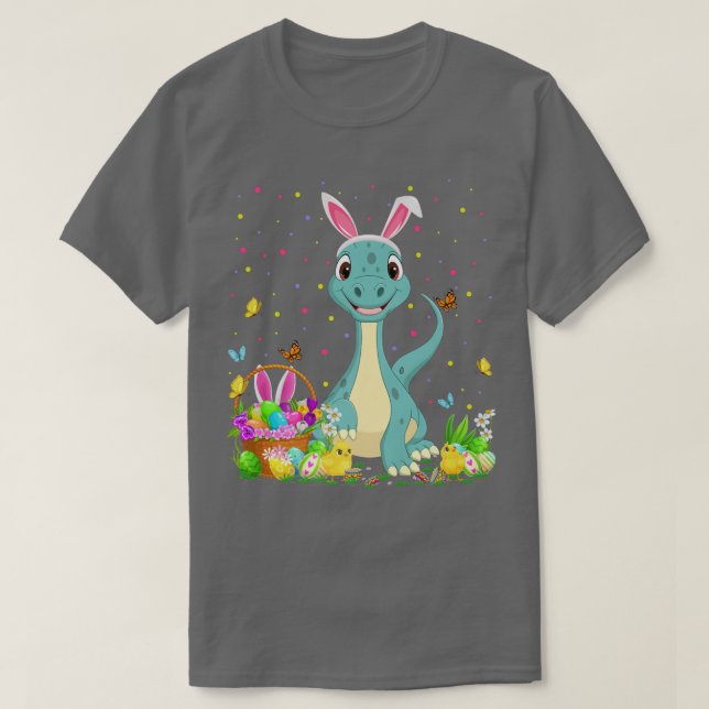 Easter Dinosaur Bunny Egg Hunting Dinosaur Easter  T-Shirt (Design Front)