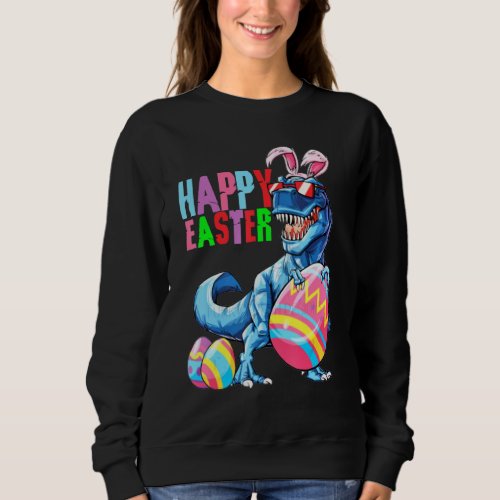 Easter Dinosaur Bunny Rex Boys Girls Kids 1 Sweatshirt