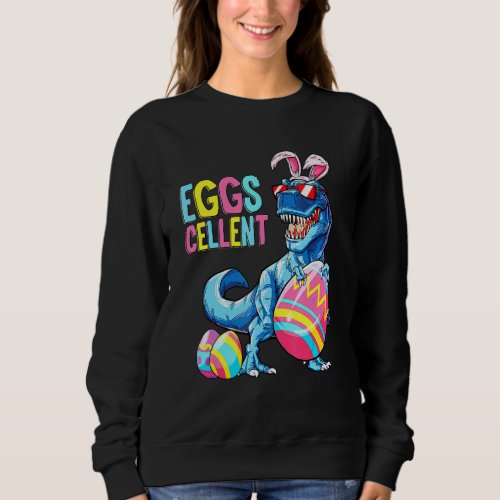 Easter Dinosaur Bunny Rex Boys Girls Kids Eggs Cel Sweatshirt