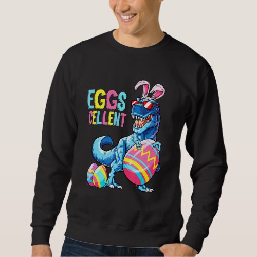 Easter Dinosaur Bunny Rex Boys Girls Kids Eggs Cel Sweatshirt