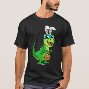 Easter Dinosaur Bunny Rex Rawr Egg Basket Happy Ea T-Shirt